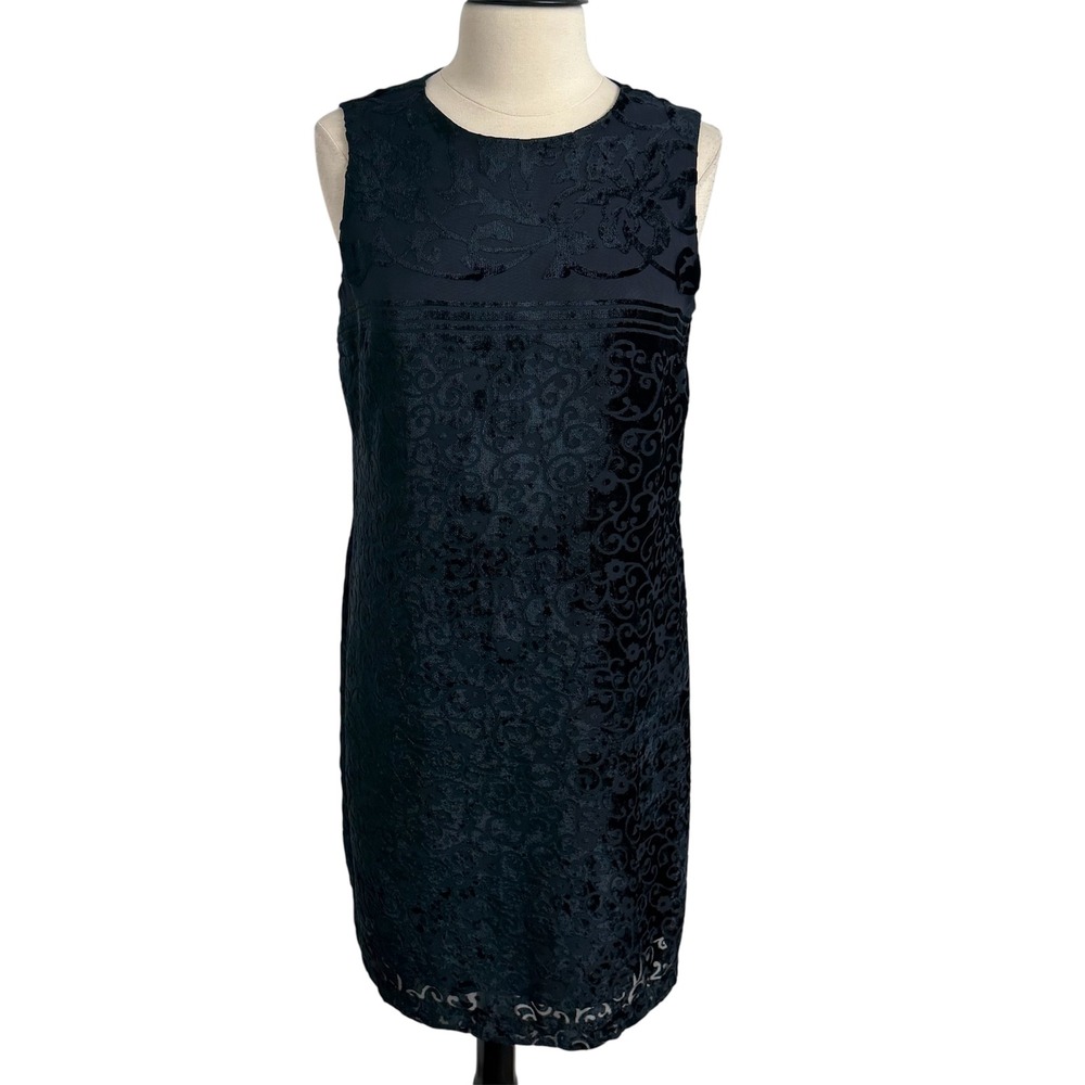 Scott McClintock Sleeveless Textured Floral Burnout Pattern Shift Dress